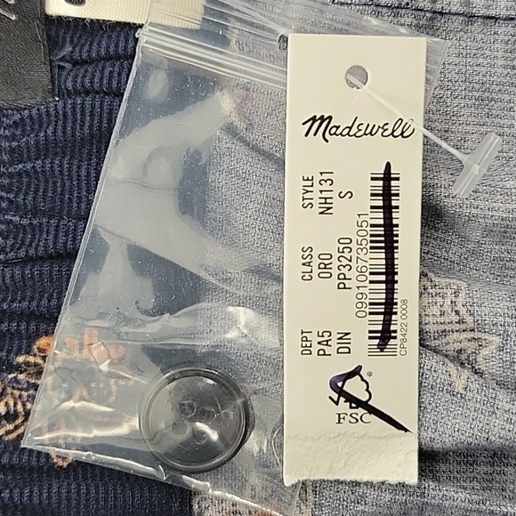 Madewell Paperbag Button-Front Mini Skirt Baby Corduroy Deep Indigo size S NH131 - Picture 8 of 12